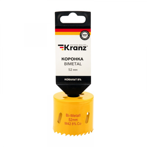 Коронка Bimetal 52мм KRANZ, цена за 1 шт