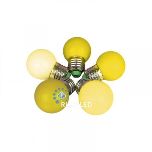 Светодиодная лампа для Белт-лайта Rich LED, 2 Вт, цоколь Е27, d=45 мм, желтая, цена за 1 шт