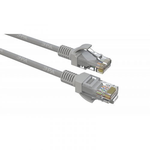 PC-1.5U Патч корд ЭРА U/UTP неэкранированный 1,5 м, категория 5e, серый Cu, цена за 1 шт