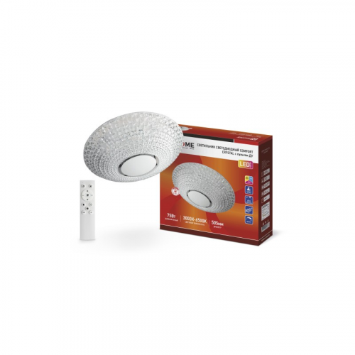 Светильник светодиодный COMFORT CRYSTAL 75Вт 230В 3000-6500K 6000Лм 500x115мм с пультом ДУ IN HOME, цена за 1 шт