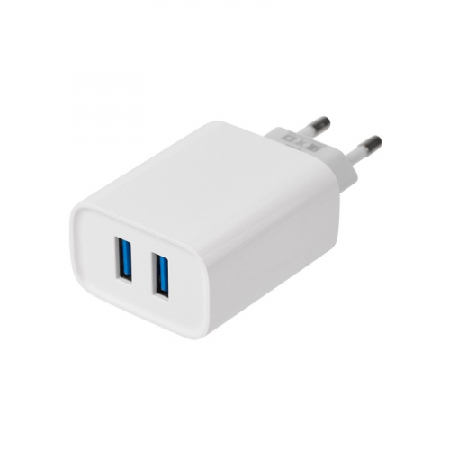 Сетевое зарядное устройство для iPhone/iPad REXANT 2 x USB, 5V, 2.4 A, белое, цена за 1 шт