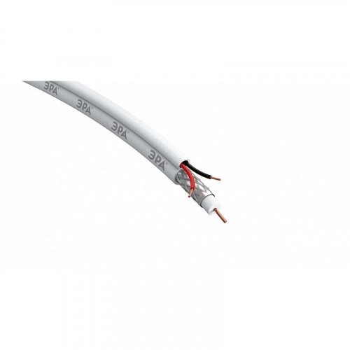 KK-0.5-PVC Кабель для аналогового видеонаблюдения ЭРА ККСВ-2x0,5 мм бухта 200 метров, белый, цена за 1 шт