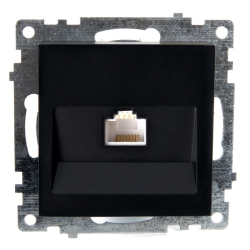 Розетка компьютерная 1-местная RJ-45 (механизм), серия Катрин, GLS00-7107-05, черный, цена за 1 шт