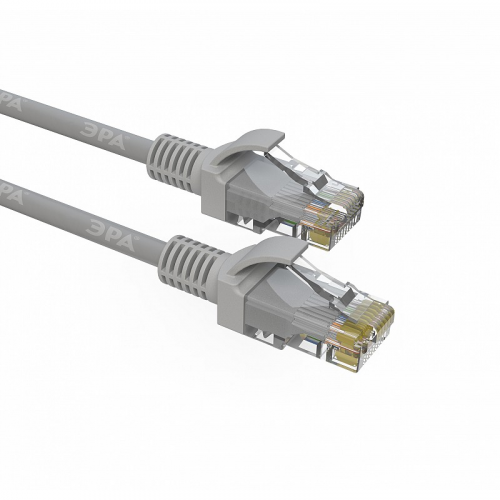 PC-0.5U-A Патч корд ЭРА SIMPLE U/UTP неэкранированный 0,5 м, категория 5e, серый, цена за 1 шт