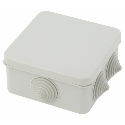KORz-100-100-50-6gv Распаячная коробка ЭРА KORz-100-100-50-6gv открытой установки серая 100х100х50мм 6 вставленных гермовводов IP55, цена за 1 шт