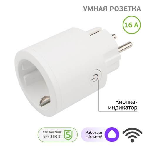 Умная Wi-Fi розетка SECURIC, цена за 1 шт