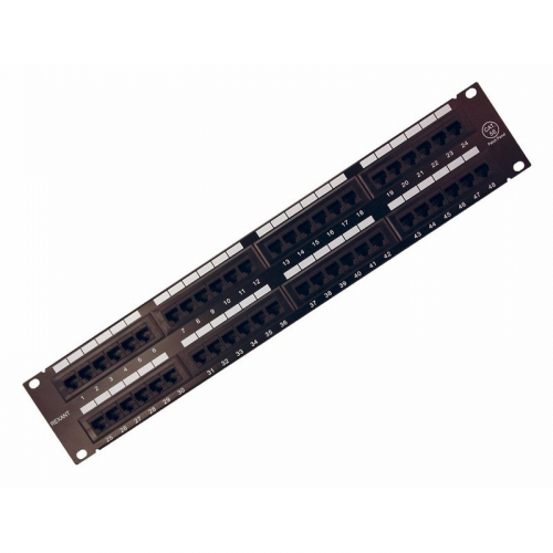 Панель коммутационная 19", 2U, 48 портов, UTP, RJ-45, CAT 5e REXANT, цена за 1 шт