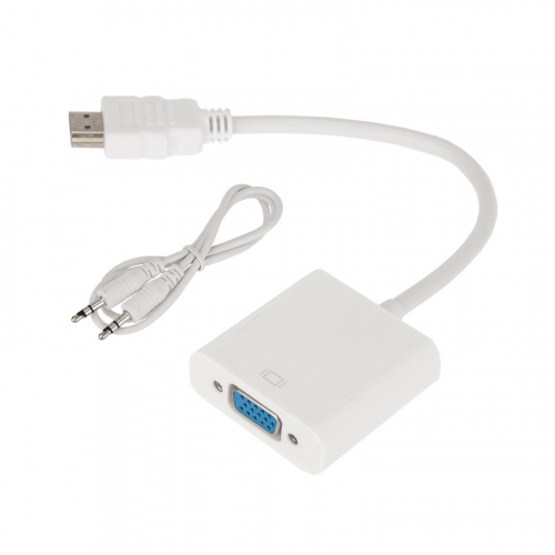 Переходник штекер HDMI - гнездо VGA, провод + шнур стерео 3,5мм REXANT, цена за 1 шт