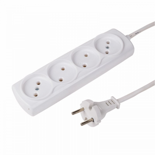Удлинитель 4 гнезда 5 м 2х0,75 мм² б/з OPTIMA белый PROCONNECT, цена за 1 шт