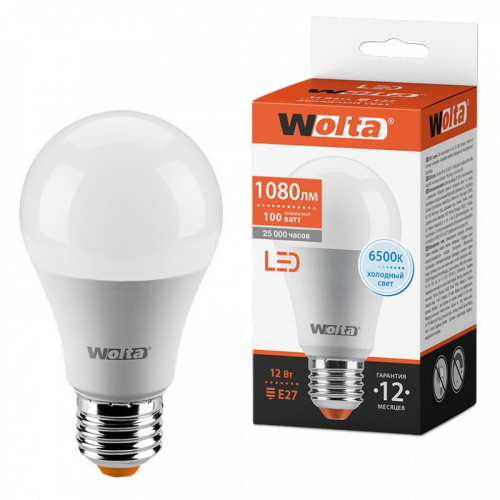 Светодиодная лампа WOLTA 25W60BL12E27 12Вт 6500К E27, цена за 1 шт