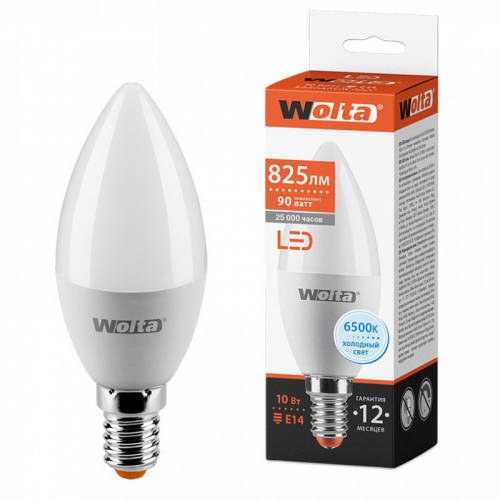Светодиодная лампа WOLTA 25WC10E14 10Вт 6500K E14, цена за 1 шт