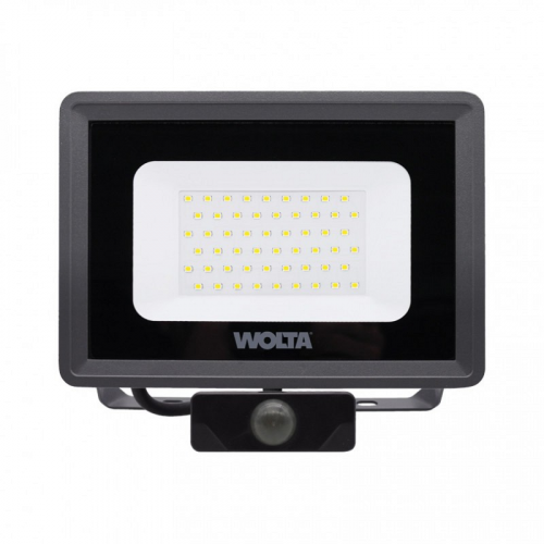 Светодиодный прожектор WOLTA WFL-50W/06S 50Вт 5700K IP65 4500лм с датчиком, цена за 1 шт