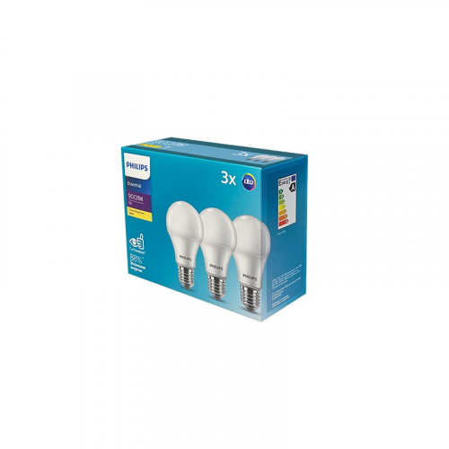 ESSLEDBulb 9W E27 3000K Экопак1X3лампы PHILIPS - LED лампа, цена за 1 шт