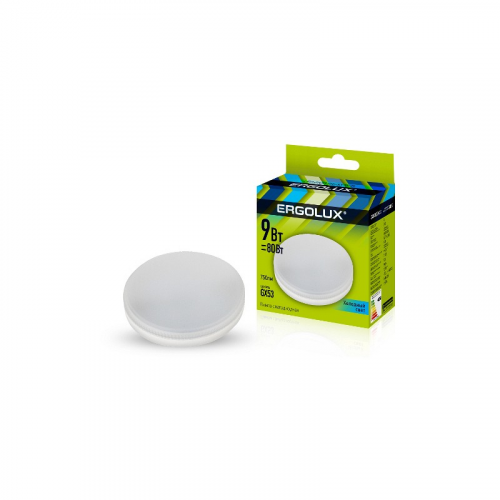 Ergolux LED-GX53-9W-GX53-4K (Эл.лампа светодиодная 9Вт GX53 4500К 180-240В), цена за 1 шт