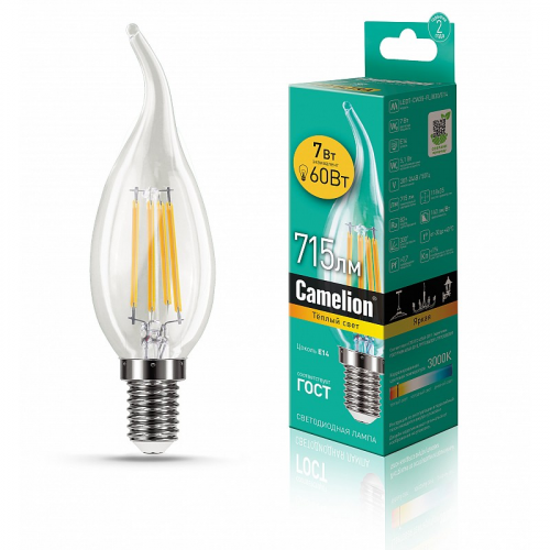 Camelion LED7-CW35-FL/830/E14 (Эл.лампа светодиодная 7Вт 220В), цена за 1 шт