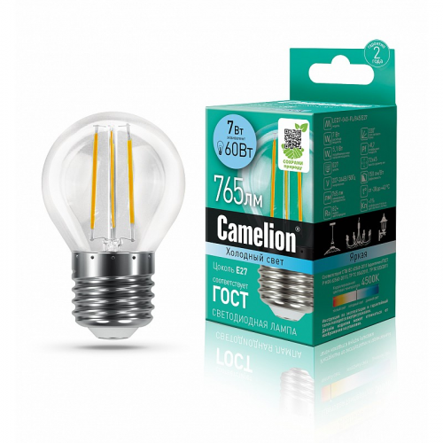 Camelion LED7-G45-FL/845/E27 (Эл.лампа светодиодная 7Вт 220В), цена за 1 шт