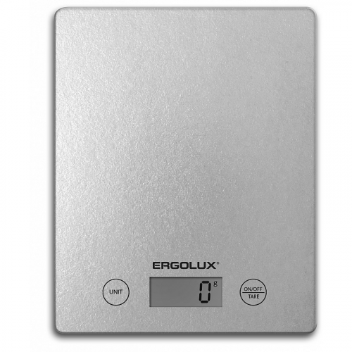 ERGOLUX ELX-SK02-С03 серые металлик (весы кухонные до 5 кг, 195*142 мм), цена за 1 шт