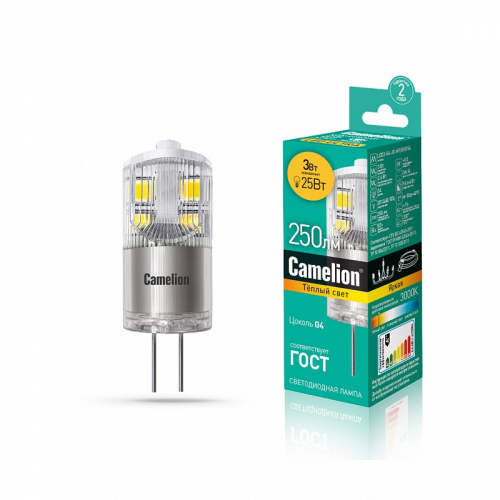 Camelion LED3-G4-JD-NF/830/G4 (Эл.лампа светодиодная 3Вт 220В), цена за 1 шт