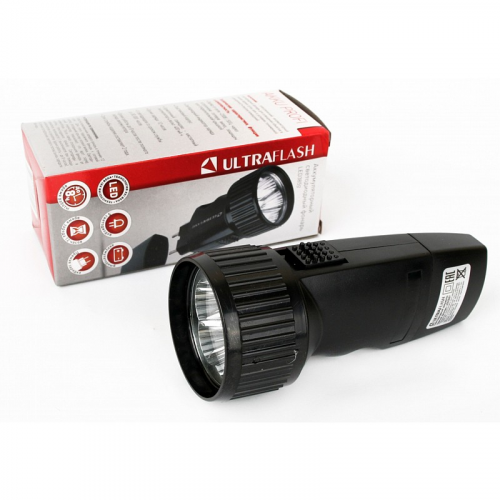 Ultraflash LED3859 (фонарь аккум. 220В, черный, 5 LED, SLA, пластик, коробка), цена за 1 шт
