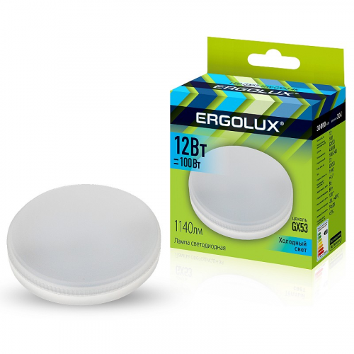 Ergolux LED-GX53-12W-GX53-4K (Эл.лампа светодиодная 12Вт GX53 4500К 180-240В), цена за 1 шт