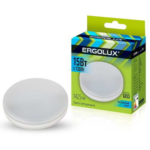 Ergolux LED-GX53-15W-GX53-4K (Эл.лампа светодиодная 15Вт GX53 4500К 180-240В), цена за 1 шт