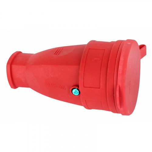 Volsten Sb1-MZ Red, Каучуковая розетка IP44 Красная (1 гнездо,разборная,земля, Модель РА16-005), цена за 1 шт