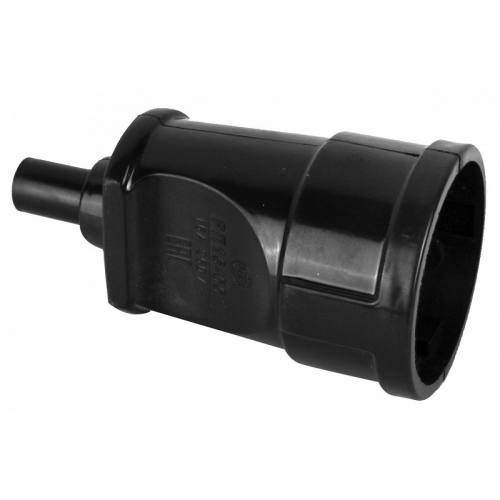 Volsten Sb1-M12 16А, розетка черная без земли (1 гнездо,разборная, Модель РА16-001), цена за 1 шт