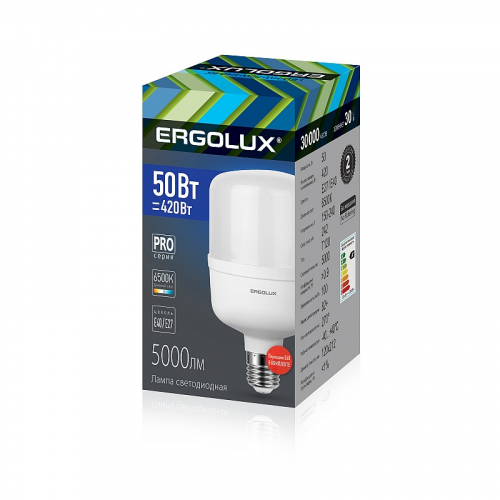Ergolux LED-HW-50W-E40-6K серия PRO (Эл.лампа светодиодная 50Вт E27/E40 6500К 150-260В), цена за 1 шт