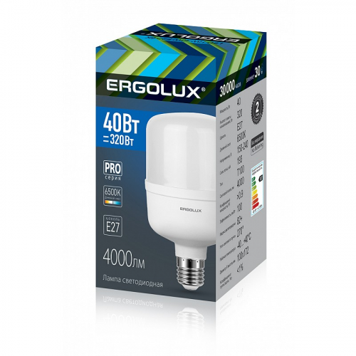 Ergolux LED-HW-40W-E27-6K серия PRO (Эл.лампа светодиодная 40Вт E27 6500К 150-260В), цена за 1 шт