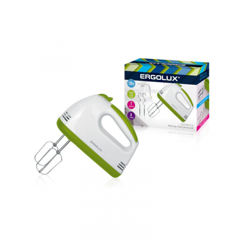 ERGOLUX ELX-EM03-C34 бело-салатовый (миксер ручной 150 Вт, 220-240В), цена за 1 шт