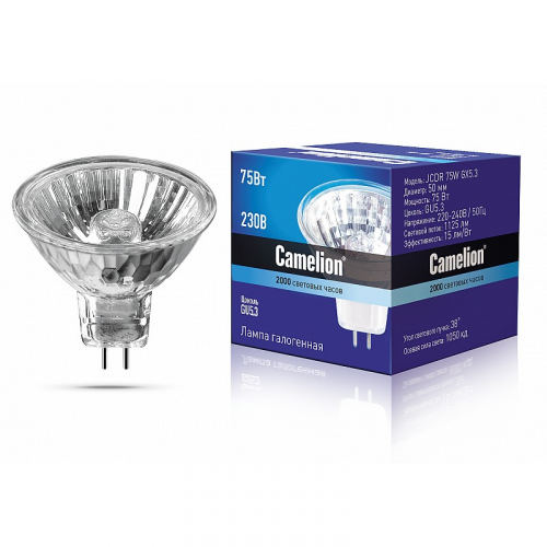 Camelion JCDR 75W GX5.3 (Эл.лампа галоген.с защ.стеклом, 220V 50mm, 2000 часов), цена за 1 шт