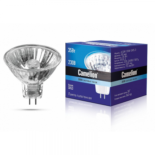 Camelion JCDR 35W GX5.3 (Эл.лампа галоген.с защ.стеклом, 220V, 50mm, 2000 часов), цена за 1 шт