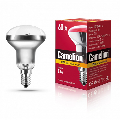 MIC Camelion 60/R50/E14 (Эл.лампа накал. зеркальная), цена за 1 шт