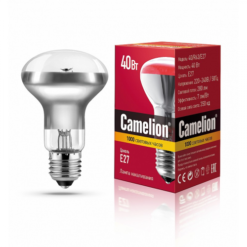 MIC Camelion 40/R63/E27 (Эл.лампа накал. зеркальная), цена за 1 шт