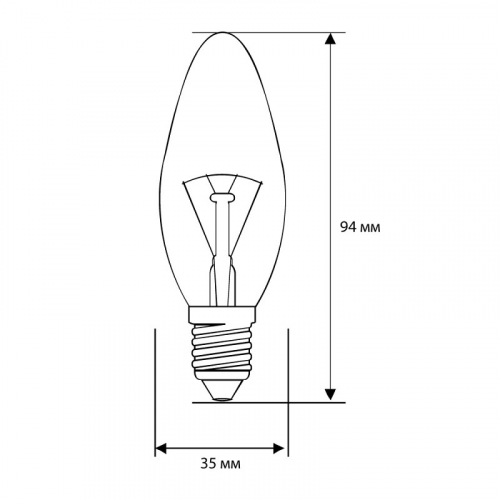 MIC Camelion 40/B/FR/E27 (Эл.лампа накал.с матовой колбой, свеча), цена за 1 шт