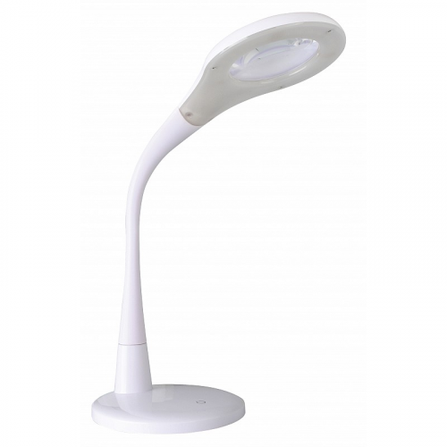 Camelion KD-790 C01 белый LED(Свет-к настол,7 Вт,230 В,лупа 3х/5х, сенс.вкл, 4 ур.ярк,4000К), цена за 1 шт
