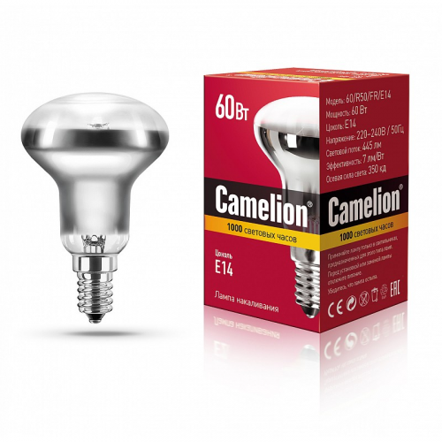 MIC Camelion 60/R50/FR/E14 (Эл.лампа накал. зеркальная матовая), цена за 1 шт
