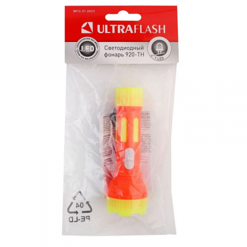 Ultraflash 920-TH (фонарь, красный, 1LED, линза, 1 реж., 3xAG3 в компл., пластик, блистер-пакет), цена за 1 шт