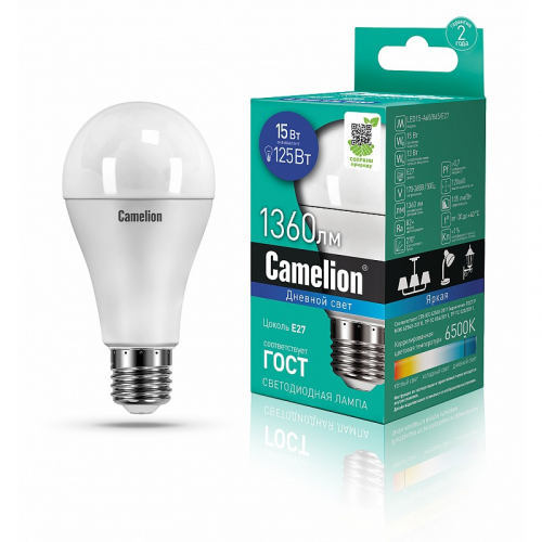 Camelion LED15-A60/865/E27 (Эл.лампа светодиодная 15Вт 220В), цена за 1 шт