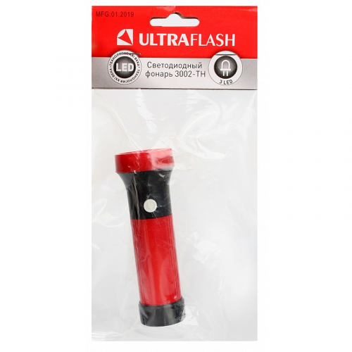 Ultraflash 3002-ТН (фонарь, красный, 3LED, 1 реж., 3XR03, пластик, блистер-пакет), цена за 1 шт