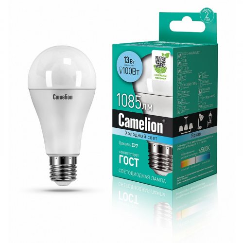 Camelion LED13-A60/845/E27 (Эл.лампа светодиодная 13Вт 220В), цена за 1 шт