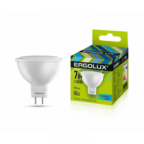 Ergolux LED-JCDR-7W-GU5.3-4K (Эл.лампа светодиодная JCDR 7Вт GU5.3 4500K 180-240В), цена за 1 шт