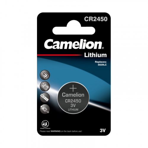 Camelion CR2450 BL-1 (CR2450-BP1, батарейка литиевая,3V), цена за 1 шт