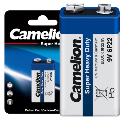 Camelion..6F22 Blue BL-1 (6F22-BP1B, батарейка крона 9В), цена за 1 шт
