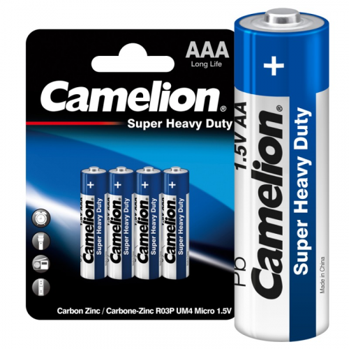 Camelion R 03 Blue BL-4 (R03P-BP4B, мизинчиковая батарейка ААА 1.5В) (упак. 4 шт.), цена за 1 упак