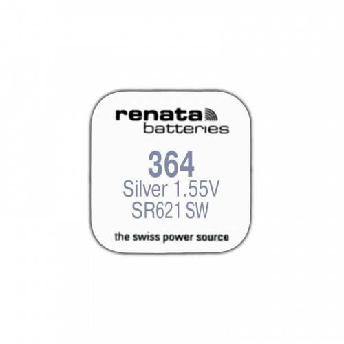 Renata R 364 (SR 621 SW, 1.55V, 22mAh, 6.8x2.1mm)(батарейка для часов), цена за 1 шт