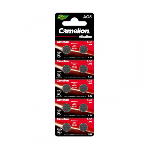 Camelion G 5 BL-10 Mercury Free (AG5-BP10(0%Hg), LR48, LR754 батарейка для часов) (упак. 10 шт.), цена за 1 упак