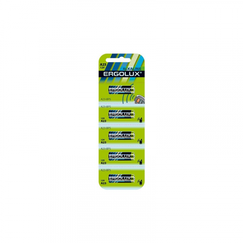 Ergolux LR23A BL-5 (A23-BP5, батарейка,12В) (упак. 5 шт.), цена за 1 упак