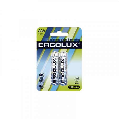 Ergolux AAA-1100mAh Ni-Mh BL-2 (NHAAA1100BL2, аккумулятор,1.2В) (упак. 2 шт.), цена за 1 упак