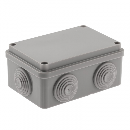 KORv-120-80-50-6g Распаячная коробка ЭРА KORv-120-80-50-6g открытой установки серая 120х80х50мм на винтах 6 гермовводов IP55, цена за 1 шт